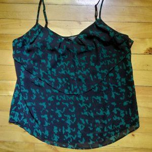 GUESS cami, black and turquoise pattern